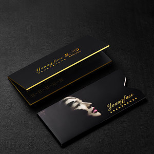 Carte de membre VIP Youngface, carte de salon de beauté haut de gamme, design noir et or, carte en plastique personnalisable - Product Image 1