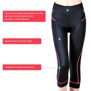Popular negro damas montar en bicicleta pantalones cortos de ropa de bicicleta acolchado <span class=keywords><strong>mujer</strong></span> ciclismo medias - Product Image 4
