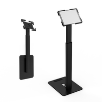 Support portable pour ordinateur portable Peacemounts PFS-1E10, réglable en hauteur, base pliable, support universel pour tablette, kiosque, support de sol, métal blanc
