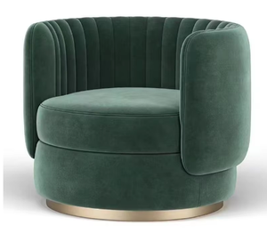 Sillón Giratorio Moderno y Cómodo de Alta Calidad, Base de Metal, Tapicería de Terciopelo, Sillón para Sala de Estar - Product Image 4