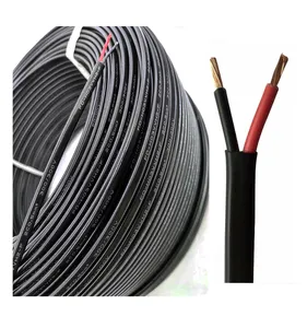 0.5mm2 VDE H03VVH2-F Black PVC Insulated 2 pin Flat Ribbon power cable