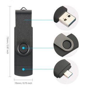 แฟลชไดรฟ์โลโก้สั่งทำ 3 in 1 โลหะ  USB ความจุ 32GB 64GB 128GB  แบบ Type C สำหรับโทรศัพท์และอุปกรณ์อื่นๆ ขนาดกะทัดรัดพิเศษ ความเร็ว 3.0 - Product Image 3
