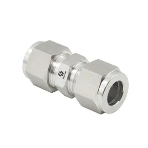 Swagelok tipo Acero inoxidable SS 316 1/2 "Conector de Unión OD accesorio de tubo de compresión de doble virola