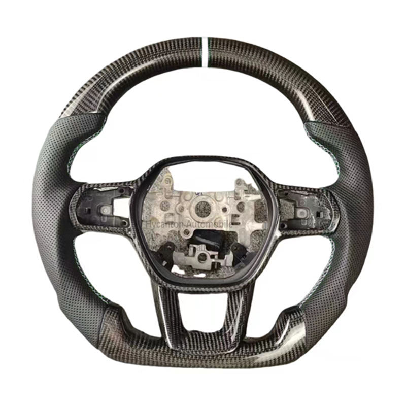 White alignment mark+carbon fiber+perforated leather