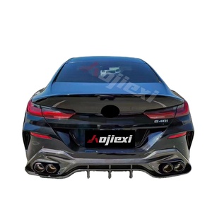 Diffuseur de pare-chocs arrière en fibre de carbone sec de style TAKD pour BMW Série 8 G14 G15 G16 840i 2019-2025 Kit de carrosserie de lèvre de séparateur arrière - Product Image 1