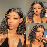 GL Perruques Afro Crépues Bouclées Vente en Gros Bob avec Frange Cheveux Brésiliens Haute Densité 100% Humains Vierge pour Femmes Noires
