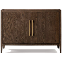 Buffet de rangement moderne et minimaliste en chêne espresso à 2 portes pour salon, salle à manger, entrée, maison contemporaine