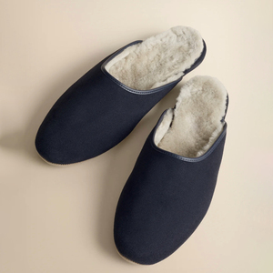 Mules d'intérieur <span class=keywords><strong>de</strong></span> luxe pour hommes en cuir suédé <span class=keywords><strong>de</strong></span> vache, doublées <span class=keywords><strong>de</strong></span> fourrure <span class=keywords><strong>de</strong></span> <span class=keywords><strong>mouton</strong></span>, chaudes, pour l'hiver - Product Image 1
