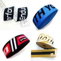 Logo personnalisé Motif Élastique Jacquard Coton Nylon Polyester Sangle Ruban avec Logo