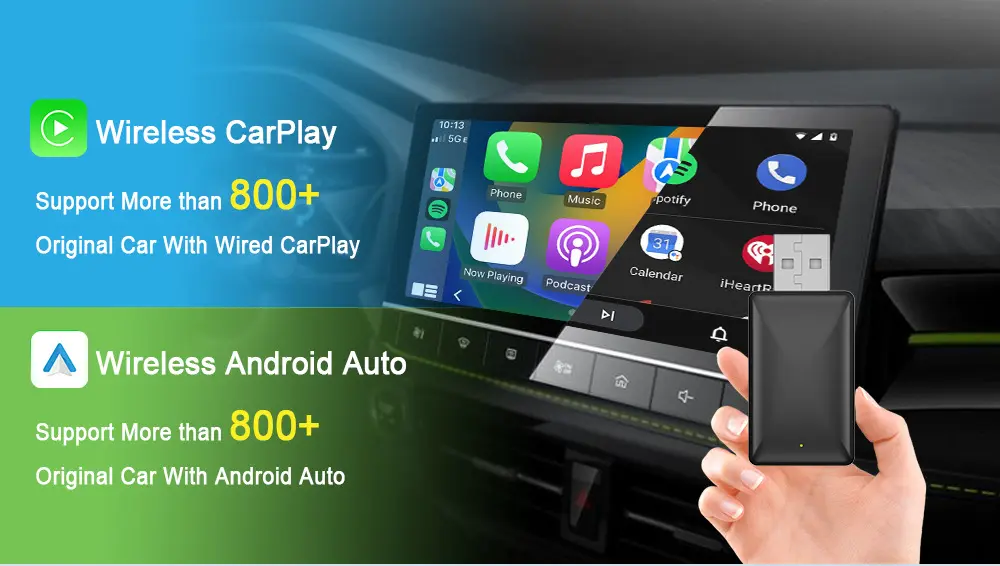 Không dây ai Auto Carplay Adapter cho nhà máy xe stereo có dây để không dây Carplay cho OEM màn hình xe Cắm và chơi USB dongle
