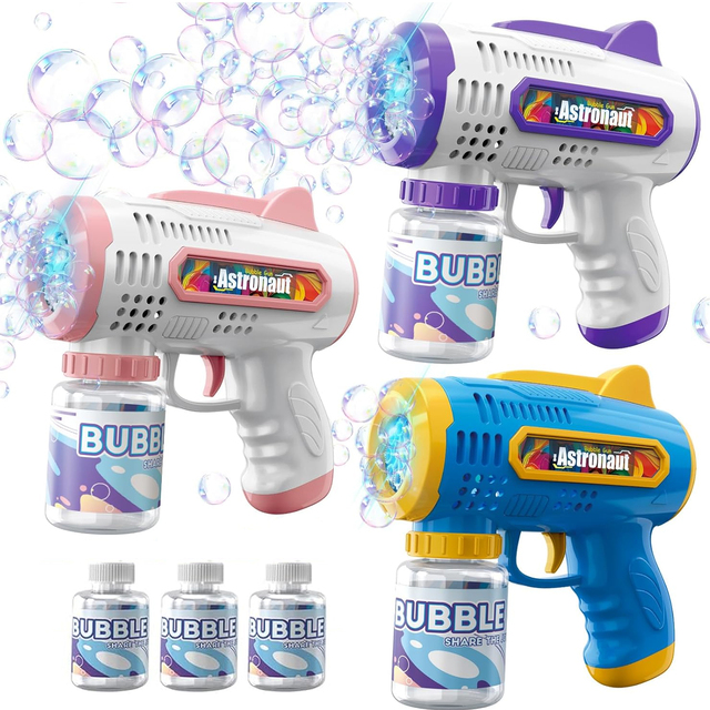 Bubble Guns Bubbles Solution Automatic Bubble Maker Machine for Boys Girls Outdoor Summer Toys