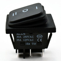 Chine Fabricant de commutateurs étanches Fournir 35A 125V 30A 250V AC Interrupteur à bascule étanche Kcd4 4 broches Noir