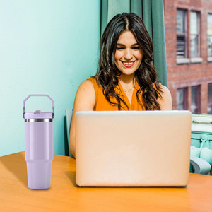 Customized <strong>Logo</strong> 30 oz Tumbler Double Wall Stainless Steel Vacuum Insulated Coffee <strong>Mug</strong> 30oz Travel <strong>Car</strong> Cups With Handle and Lid - Product Image 5