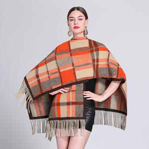 Top qualité hiver femmes <span class=keywords><strong>Plaid</strong></span> laine Pashmina grand châle acrylique <span class=keywords><strong>très</strong></span> épais cachemire écharpe pour les femmes garder au chaud pour la vente en gros - Product Image 2
