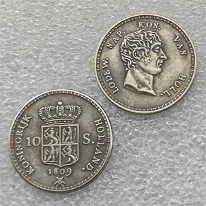 Pièces commémoratives de style antique du Royaume des Pays-Bas, 10 Stuivers, Pays-Bas, 1809, cadeaux, décoration de la maison - Product Image 1