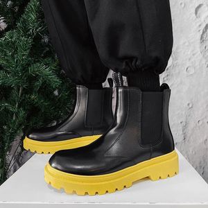 รองเท้าบูทหนังแฟชั่นฤดูใบไม้ร่วงและฤดูหนาวล่าสุดสำหรับผู้ชาย - Product Image 4