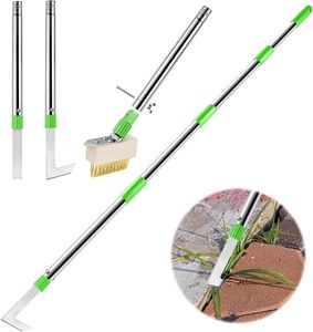 Weed Remover Tool with Long Handle Weed <b>Scraper</b> and Weed Wire Brush Set to Remove Weeds and Moss for Garden, <b>Patio</b>, Driveway - Product Image 6