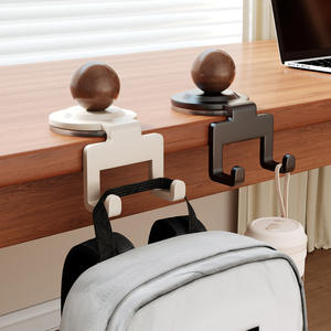 Gancho de succión Monleita, gancho doble de 1-3 kg, imitación madera, madera maciza, para escritorio, mochila, uso en oficina - Product Image 5