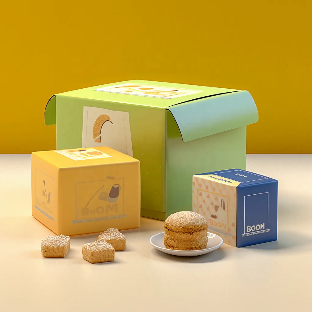 Gıda paket baskı ambalaj 6 4 Cupcake kutuları 12 delik Take-out fincan hediye kek şekerleme kutusu