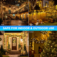 Guirlandes lumineuses LED IP65 à fil vert, lumières de Noël extérieures à brancher, lumières féériques pour mariage, lumières de chambre de bébé
