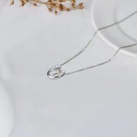 Collier pendentif croix fer à cheval en argent sterling 925 avec diamants, bijoux religieux pour femmes
