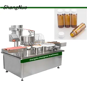 Automatic servo motor straight piston pump liquid filling capping machine juice water oil syrup bottling linear filling machine