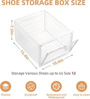 Lot de 10 boîtes de rangement à chaussures empilables en plastique transparent extra-larges avec ouverture frontale, écologiques, pour l'organisation à domicile
