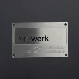 Metal Nameplates Engraved Custom Durable Stainless Steel Etched Logo Plate Engraved Metal Logo Nameplate