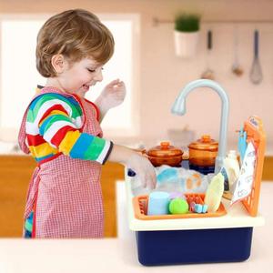 Ensemble de jeu d'imitation de cuisine électrique avec évier, vaisselle, casseroles, fruits, légumes et détergent, pour jeu de rôle, cadeau pour enfants - Product Image 2