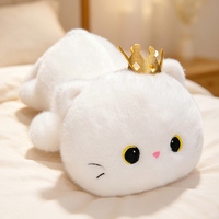Peluche chat noir courbé en forme de couronne, jouet apaisant pour femme