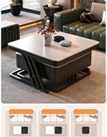 Table basse de luxe légère pour salon, moderne et simple, nouvelle table basse carrée en verre pour petit appartement