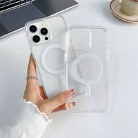 Coque de téléphone magnétique transparente d'usine pour iPhone 17 16 15 Pro Max, étui de protection arrière en acrylique transparent PC TPU avec aimant
