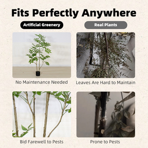 Albero Artificiale Laccato Premium in <span class=keywords><strong>Vaso</strong></span>, Pianta Finta per Decorazione d'Interni di Casa, Ufficio e Ambienti Commerciali - Product Image 5