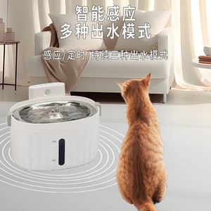 Fontaine à eau intelligente pour animaux de compagnie, fontaine à circulation automatique pour chats et chiens, blanche, détachable, avec Bluetooth et Wifi - Product Image 1