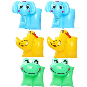 Brazaletes inflables para natación para niños, flotadores de dibujos animados de elefante, pato y rana, para niños, ayuda de flotación de PVC para juegos acuáticos - Product Image 1