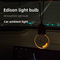 Petit pendentif de voiture en ABS + acrylique, ampoule rétro, décoration intérieure, cadeau lumineux, modèle Jinli noir X-3