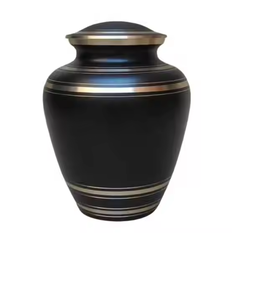 Urnas de cenizas para adultos fundidas en aluminio negro de alta calidad, urnas funerarias únicas de estilo moderno para venta al por mayor conmemorativa en la cremación de La India - Product Image 6