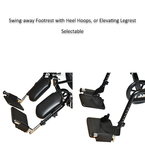 כיסא גלגלים עם צלחת רגל מתכווננת והגדרות גובה לבחירה - Product Image 5