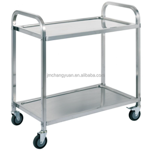 Chariot <span class=keywords><strong>de</strong></span> cuisine à 2 niveaux en acier inoxydable pour la restauration et l'hôtellerie, chariot <span class=keywords><strong>de</strong></span> service alimentaire - Product Image 1