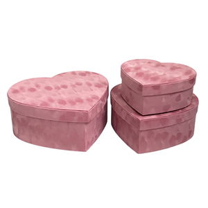 Boîte cadeau de luxe en velours en forme de cœur, matériaux recyclés, boîtes rigides, vente en gros Chine, bouquet fantaisie coloré, expédition beige - Product Image 1
