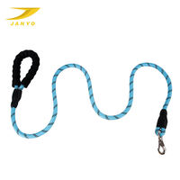 Laisse de promenade pour chien en nylon tressé réfléchissant avec boucle de maintien rembourrée en mousse souple, mousqueton argenté, résistante à l'usure, accessoires pour animaux de compagnie