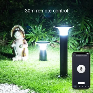 60cm năng lượng mặt trời thông minh Lawn đèn với độ sáng cao RGBW LED ánh sáng thông minh ứng dụng điều khiển & miễn phí hệ thống dây điện cho graffiti ứng dụng - Product Image 2