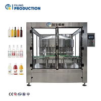 Machine de remplissage automatique rotative à pression négative facile à utiliser, 12, 18, 24, 36 têtes, pour vin, vodka, whisky, rhum, boissons, jus