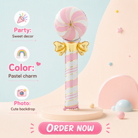Ballon géant en aluminium en forme de sucette de 150 cm avec nœud doré pour décoration de fête prénatale, anniversaire, bonbons, ballons Mylar certifiés BSCI