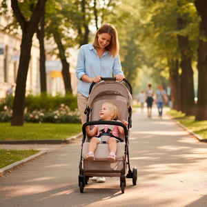 Passeggino Leggero EN1888 con Chiusura a un Pulsante, Carrozzina da Cabina con Cintura di Sicurezza a 5 Punti, <span class=keywords><strong>Ruote</strong></span> <span class=keywords><strong>Grandi</strong></span>, Portatile, Kinderwagen Tascabile - Product Image 2