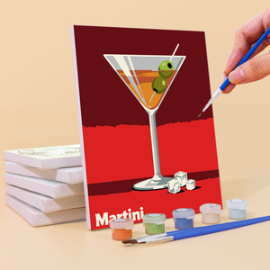 Adults Paint <strong>by</strong> <strong>Numbers</strong> with Frame 6 Pcs Custom Cocktail Designs DIY <strong>Painting</strong> <strong>by</strong> <strong>Numbers</strong> <strong>Canvas</strong> Set for Dining Room Decor - Product Image 5