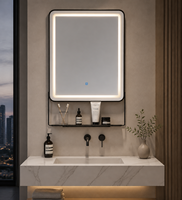 Cermin Kamar Mandi LED Pintar, Anti-Kabut Terpasang di Dinding, Sakelar Sentuh Dapat Diredupkan, Speaker Bluetooth, IP44, CE RoHS, Hotel Rumah