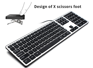ABS 105 clé tablette <span class=keywords><strong>pc</strong></span> la norme clavier filaire avec <span class=keywords><strong>pavé</strong></span> <span class=keywords><strong>numérique</strong></span> - Product Image 2