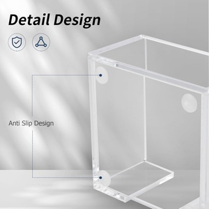 Support de bureau moderne en acrylique pour notes autocollantes – Distributeur transparent de notes adhésives pour bloc-notes – Vente en gros - Product Image 3