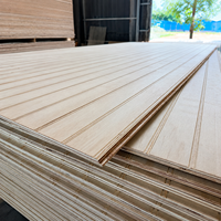 Paneles de Madera Modernos con Certificación E0, Paneles de Contrachapado Ranurado de 4x8, Revestimiento de Madera, Láminas de Madera de Pino Laminado, Venta al Por Mayor